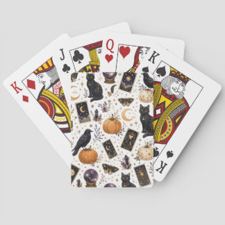 Mystical Black Cat Halloween Celestial Tarot Playing Cards