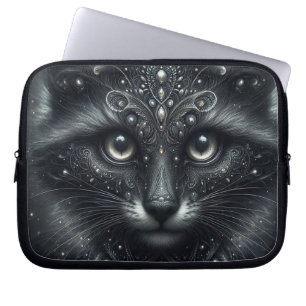 Mystical Black Cat Laptop Sleeve