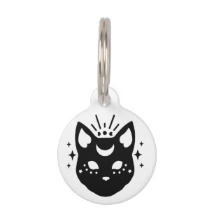 Mystical Black Cat Pet Tag