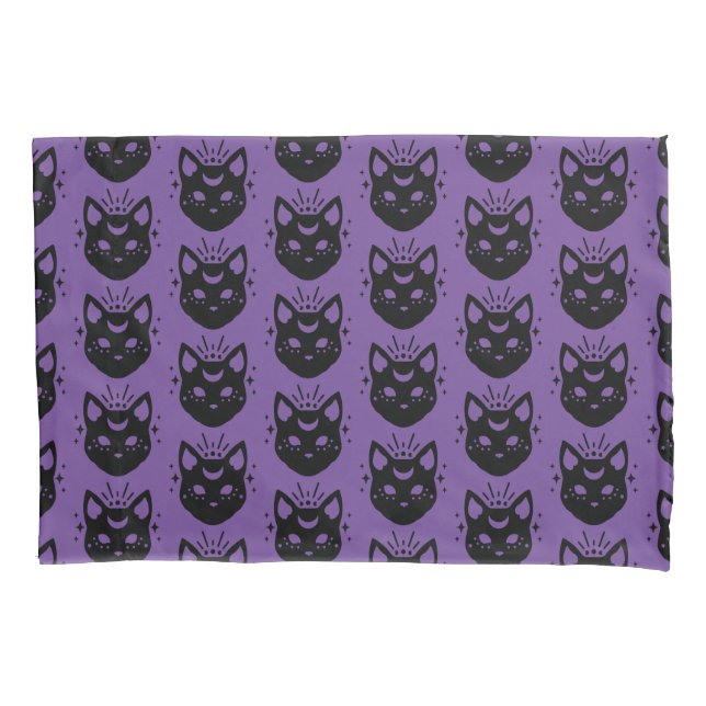 Mystical Black Cat  Pillowcase (Front)