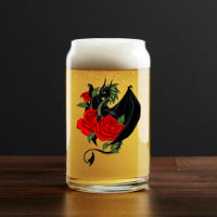 Mystical Black Dragon Red Roses Lavender Gothic