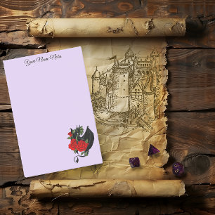 Mystical Black Dragon Red Roses Lavender Gothic Post-it Notes