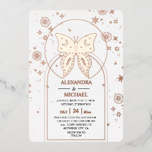 Mystical Black Gold Celestial Stars Wedding