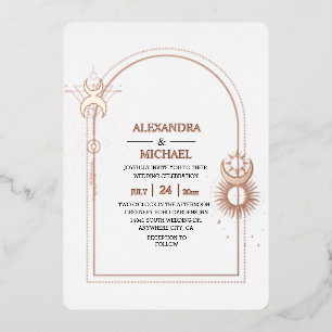 Mystical Black Gold Celestial Stars Wedding