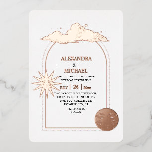 Mystical Black Gold Celestial Stars Wedding Foil I