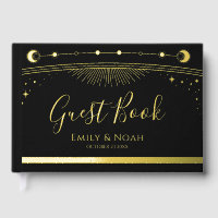 Mystical Black Gold Sun Moon Stars Wedding