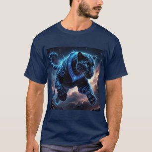 Mystical Black Panther with Glowing Patterns T-Shirt