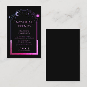 Mystical Black Purple Celestial Branding Business Card