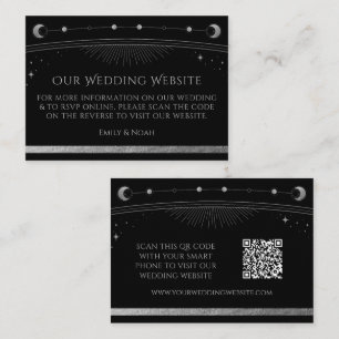 Mystical Black Wedding Website RSVP QR Code Enclosure Card