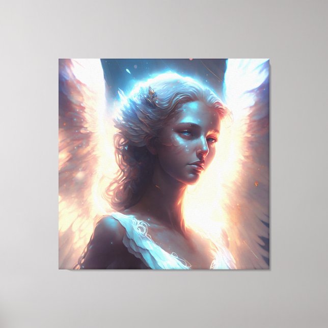 Mystical Blue Eyed Angel Canvas Print (Front)