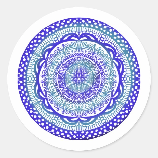 Mystical blue, Mandala stickers (Front)