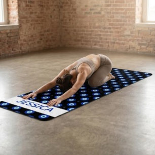 Mystical Blue Nazar Evil Eye Amulet Pattern Yoga Mat