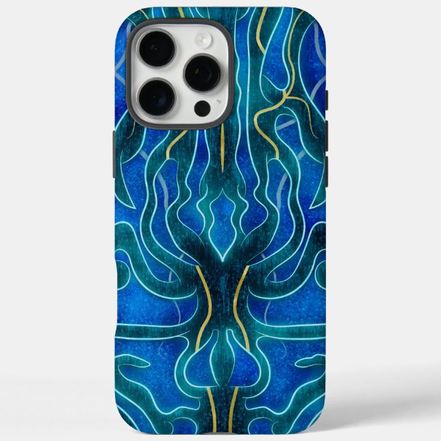 Mystical Blue Neon Ocean Kelpie Pattern Case-Mate iPhone Case (Back)