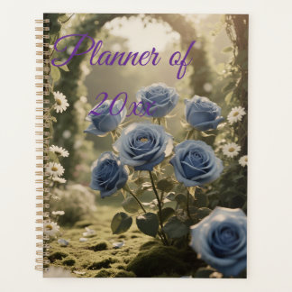 Mystical Blue Rose Bloom Stylish Botanical Agenda