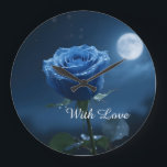 Mystical Blue Rose  Timeless Heirloom Gift Floral Large Clock<br><div class="desc">Bring timeless elegance to your home with this enchanting blue rose wall clock. A blend of romance and function,  it’s perfect as stylish décor or a personalised gift for weddings,  anniversaries,  and romantic celebrations.</div>