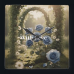 Mystical Blue Rose  Timeless Heirloom Gift Floral Square Wall Clock<br><div class="desc">Bring timeless elegance to your home with this enchanting blue rose wall clock. A blend of romance and function,  it’s perfect as stylish décor or a personalised gift for weddings,  anniversaries,  and romantic celebrations.</div>