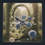 Mystical Blue Rose  Timeless Heirloom Gift Floral Square Wall Clock<br><div class="desc">Bring timeless elegance to your home with this enchanting blue rose wall clock. A blend of romance and function,  it’s perfect as stylish décor or a personalised gift for weddings,  anniversaries,  and romantic celebrations.</div>