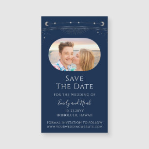 Mystical Blue Silver Celestial Wedding Photo