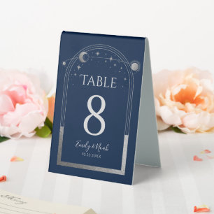 Mystical Blue Silver Sun Moon Stars Wedding