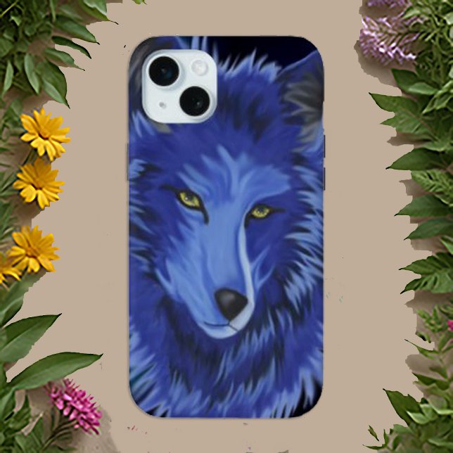 Mystical Blue Surreal Wolf Art Case-Mate iPhone Case (Creator Uploaded)
