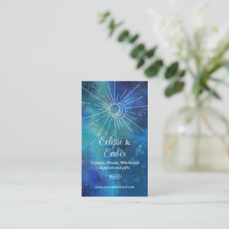 Mystical Blue Watercolor Business Card