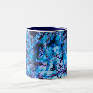 Mystical Blue Wolf Two-Tone Coffee Mug