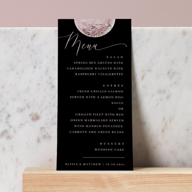 Mystical Blush Moon | Elegant Black Wedding Dinner Menu (Creator Uploaded)