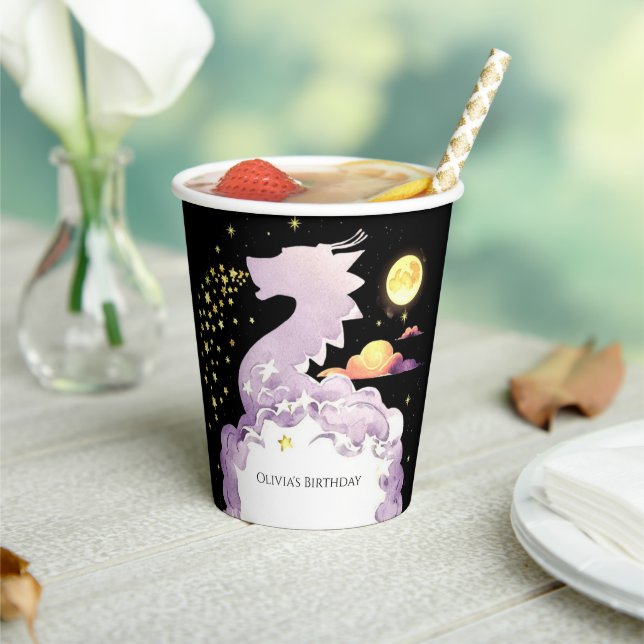 Mystical Boho Dragon Birthday Paper Cups (Insitu)