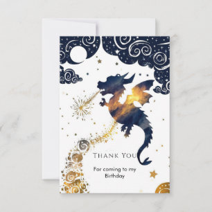 Mystical Boho Dragon Birthday Thank You Card
