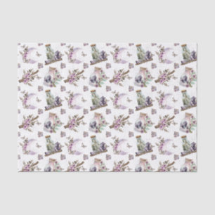 Mystical Boho Lavender Anemone Moon and Bottles Tissue Paper