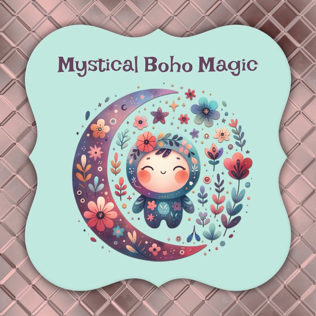 Mystical Boho Magic Maroon | Paper Coaster (Creator Uploaded)
