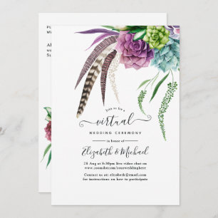 Mystical Boho Succulent Online Virtual Wedding Invitation