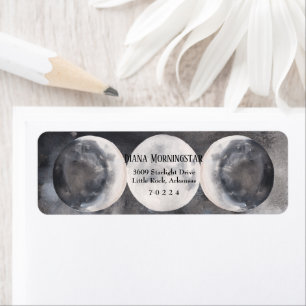 Mystical Boho Triple Moon Wicca Return Address