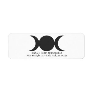Mystical Boho Triple Moon Wicca Return Address Lab