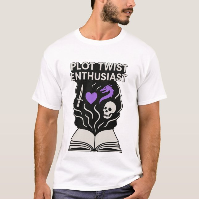 Mystical Book Lover T-Shirt – Fantasy & Literary  (Front)