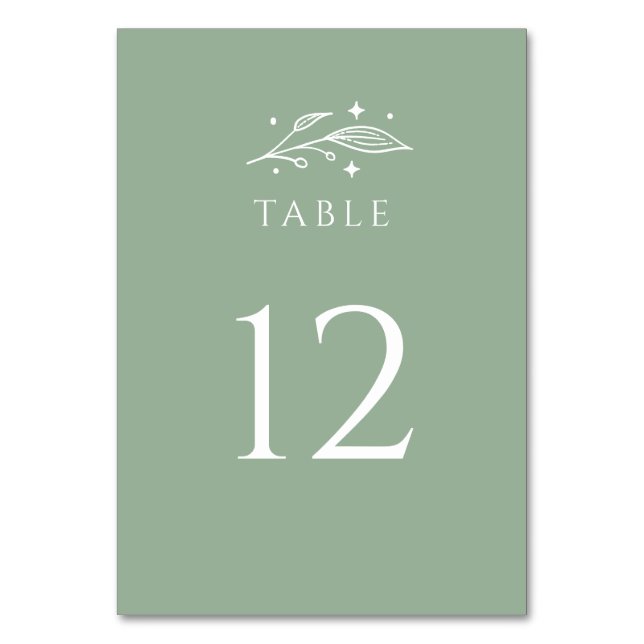 Mystical Botanical Wedding Table Number (Front)