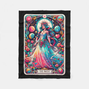 Mystical Bride Tarot Card Enchanting Wedding Artwo Fleece Blanket