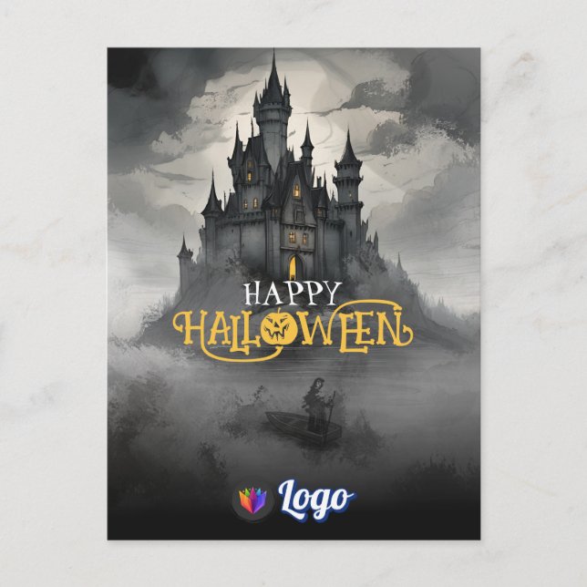 Mystical Castle Halloween Gothic Spooky Design Postcard (Front)