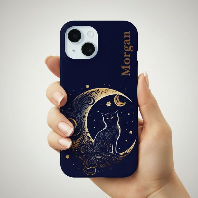 Mystical Cat Moon - Personalised Celestial Gift Case-Mate iPhone Case (Creator Uploaded)