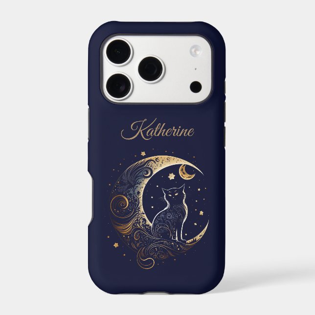 Mystical Cat Moon - Personalized Celestial Gift (Back)