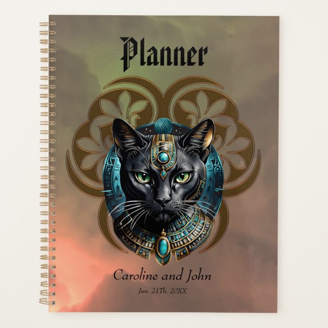 Mystical cat of Egypt, black as night Planner (Front)