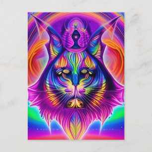 mystical cat postcard
