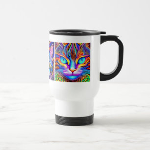 Mystical Cat   Psychedelic Art  Travel Mug