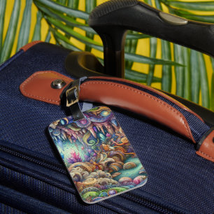 Mystical Cave Colourful Jewels Luggage Tag