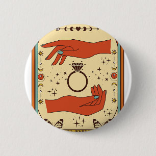 Mystical Celestial Bachelorette Party The Bride Ta 6 Cm Round Badge