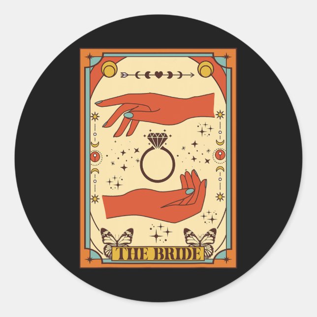 Mystical Celestial Bachelorette Party The Bride Ta Classic Round Sticker (Front)
