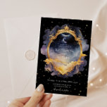 Mystical Celestial Blue Gold Wedding Invitation<br><div class="desc">Our "Mystical Celestial Wedding" collection features watercolor celestial elements in blue and golden tones paired with an elegant serif script font. You can find matching items from this collection in our store. Contact us through email or chat if you have any special requests and we will be happy to help....</div>