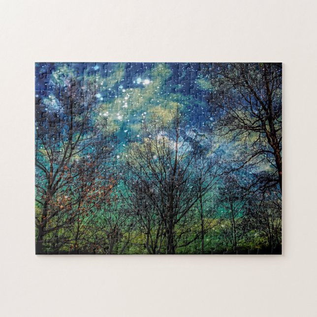 Mystical Celestial Forest Trees Nature Jigsaw Puzzle (Horizontal)