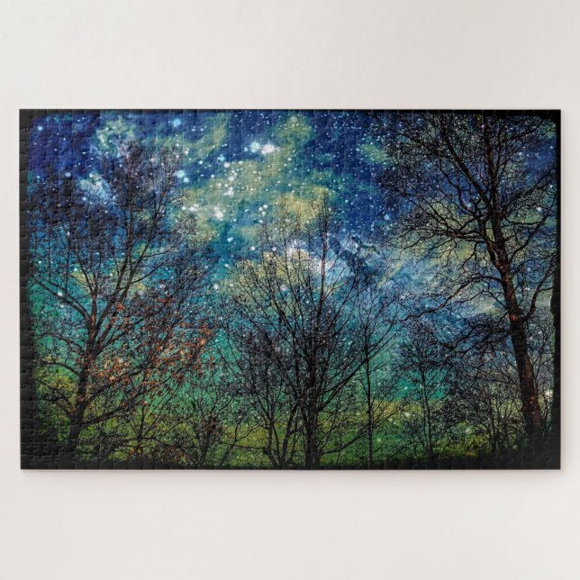Mystical Celestial Forest Trees Nature Large Jigsaw Puzzle (Horizontal)