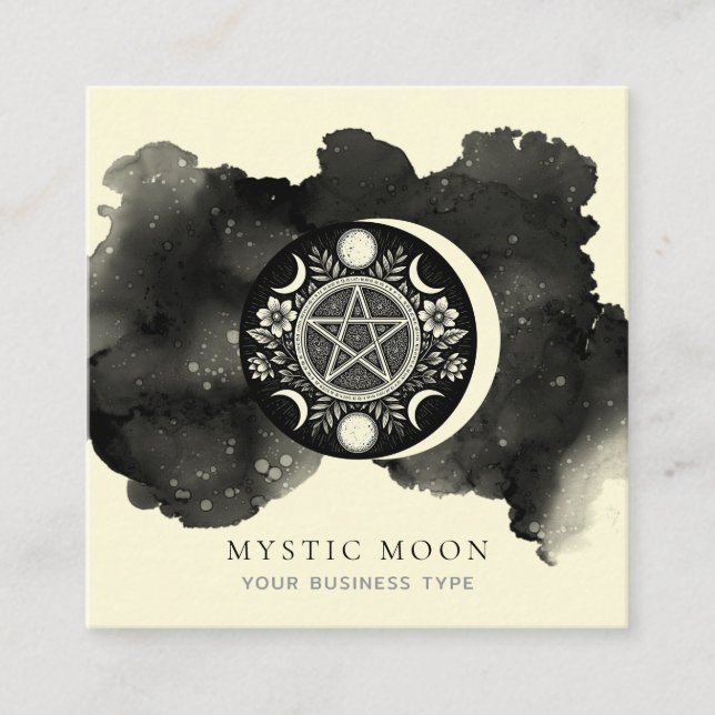 Mystical Celestial Moon Business Card (Front)